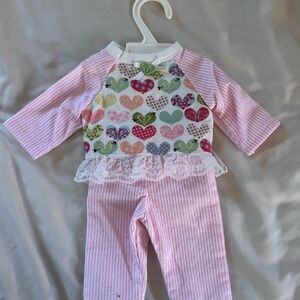 Adorable Heart and Lace Baby Set